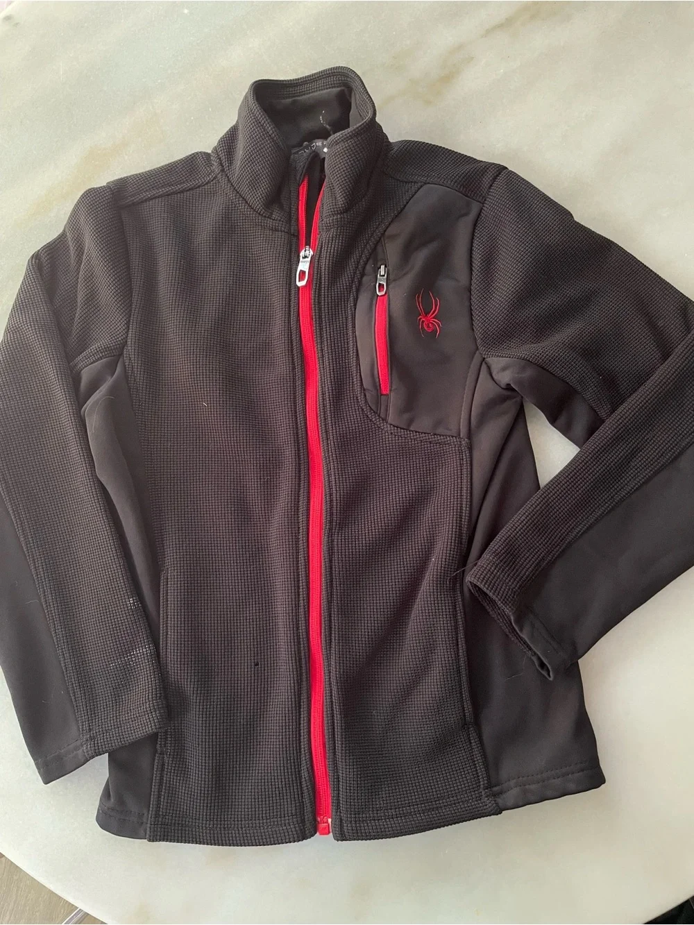 Spyder Kids Black Jacket with Red Accents
